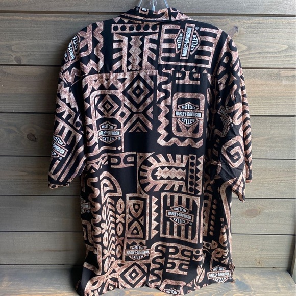 Harley-Davidson Motorcycles Hawaiian Shirt Tribal - Picture 6 of 10